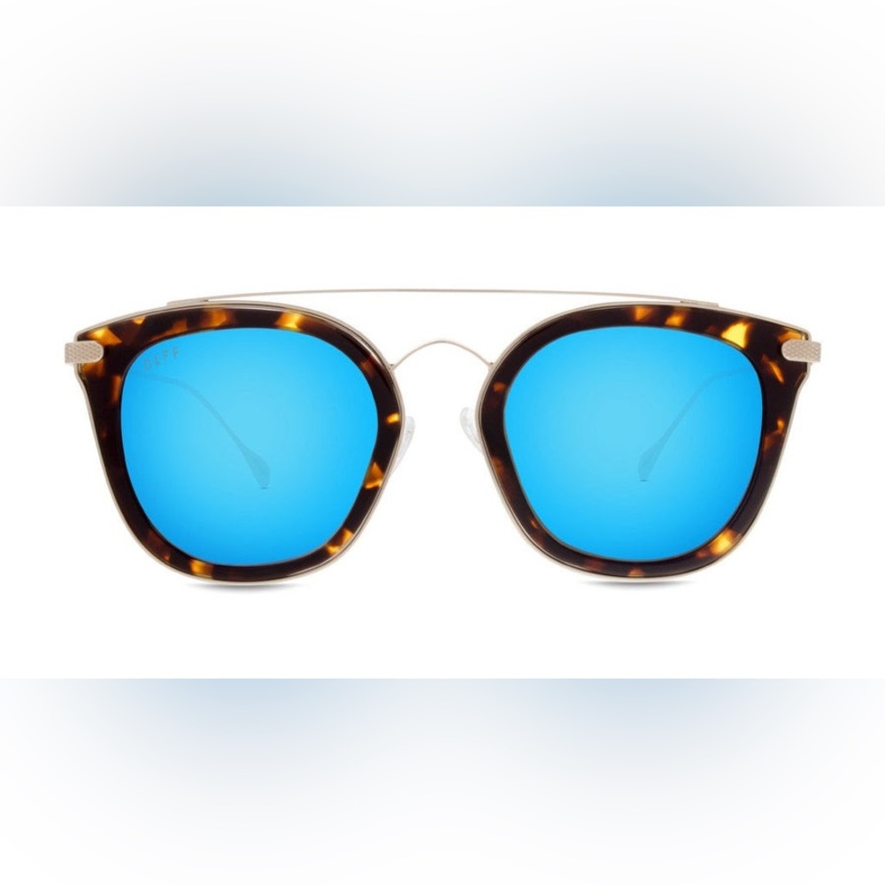 DIFF Eyewear - Zoey Polarized Sunglasses, Blue Tortoise